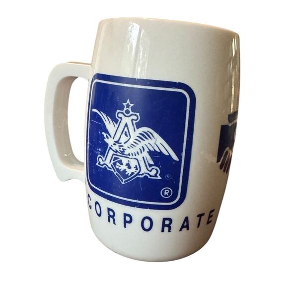 Anheuser Busch Corporate Engineering Plastic Mug Employee Promo Breweriana Logo - Picture 2 of 9